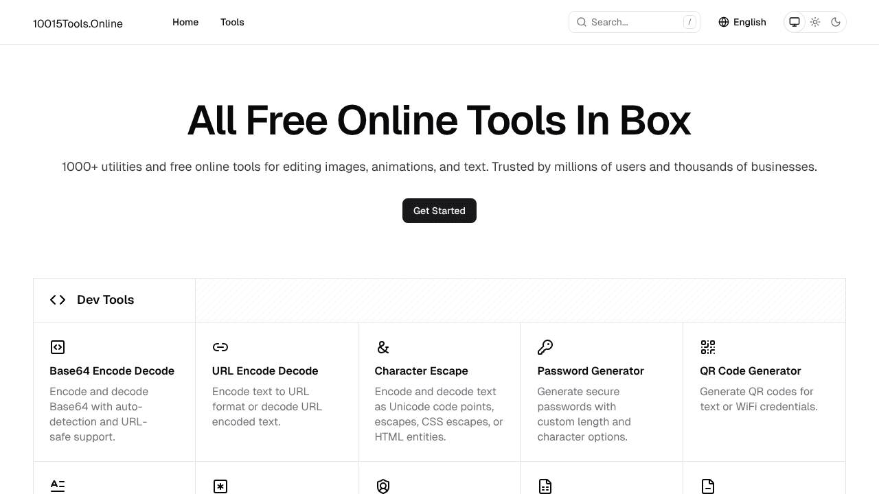 10015Tools.Online website screenshot