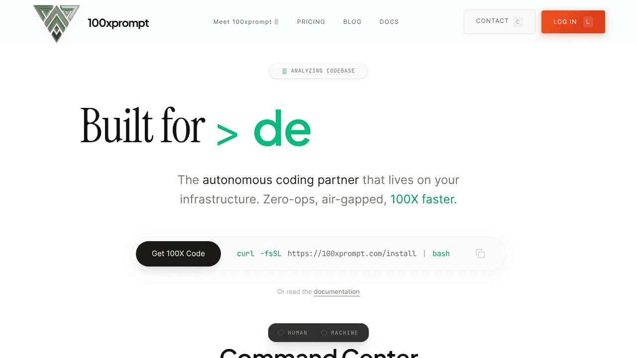 100xprompt website screenshot