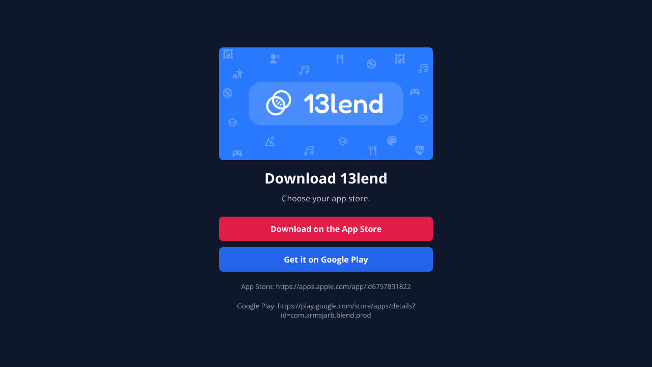 13lend website screenshot