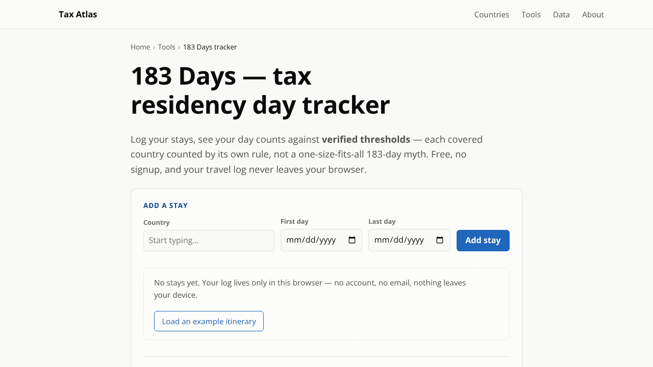 183 Days website screenshot