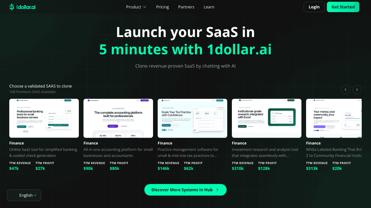 1Dollar.ai website screenshot