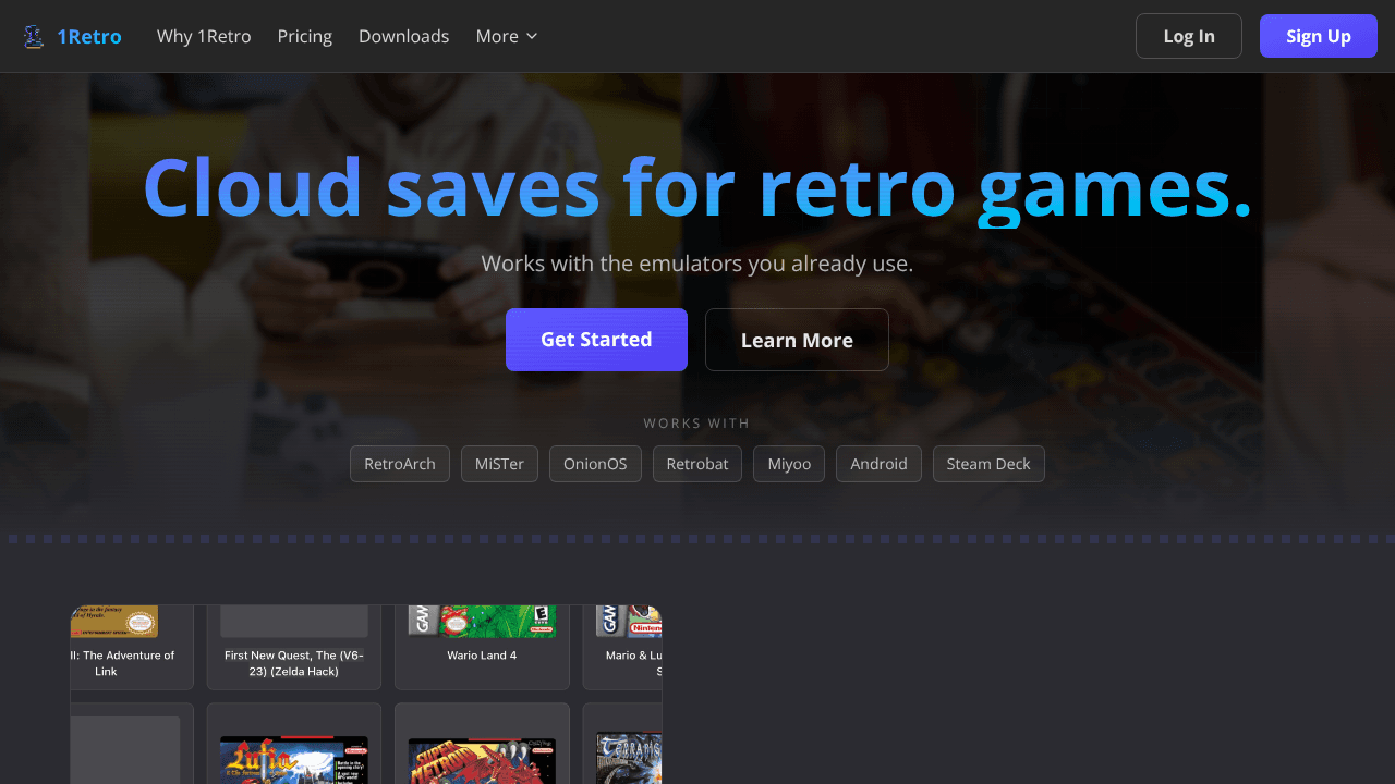 1Retro website screenshot