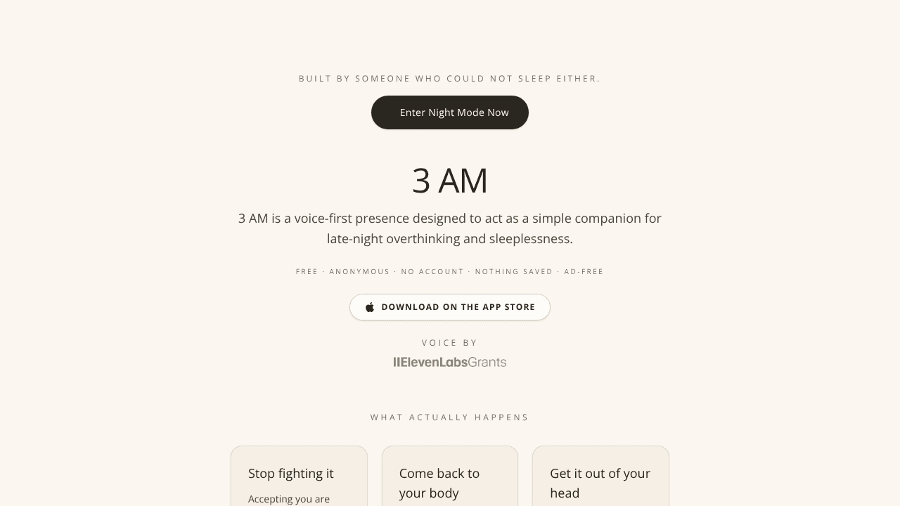 3AM website screenshot