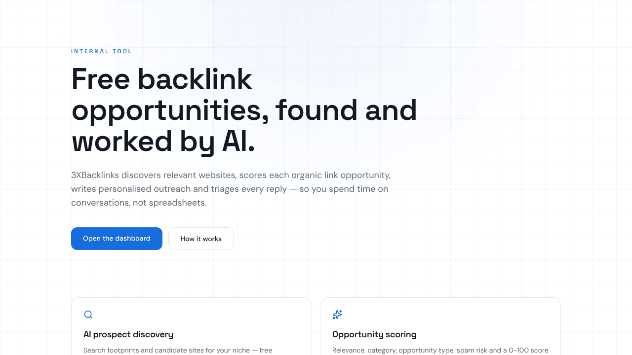 3XBacklinks website screenshot