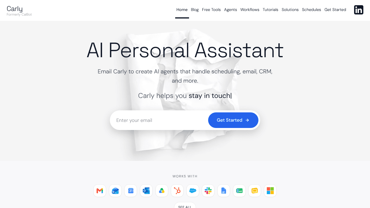 Carly website screenshot