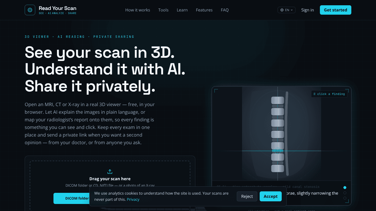 Read Your Scan website screenshot
