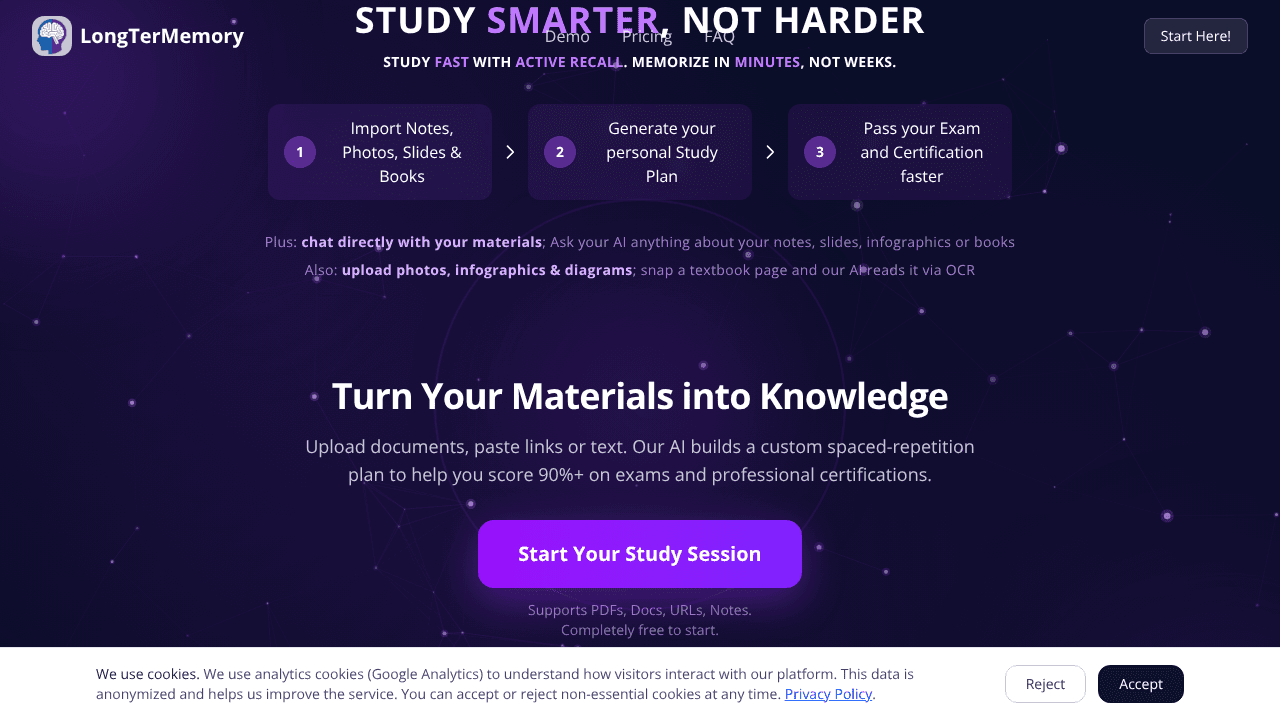 LongTerMemory website screenshot