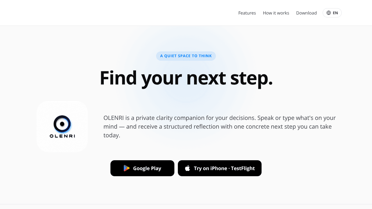OLENRI website screenshot