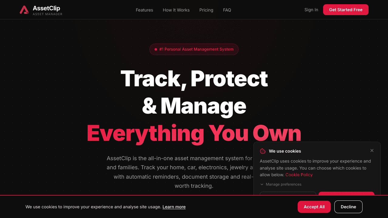 AssetClip website screenshot