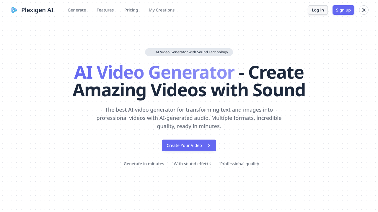 Plexigen AI - AI Video Generator with Sound