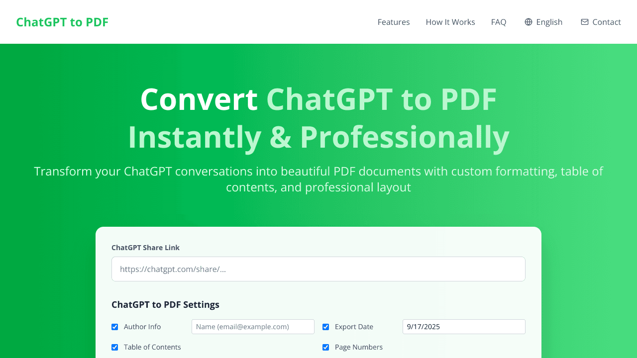 Online ChatGPT to PDF