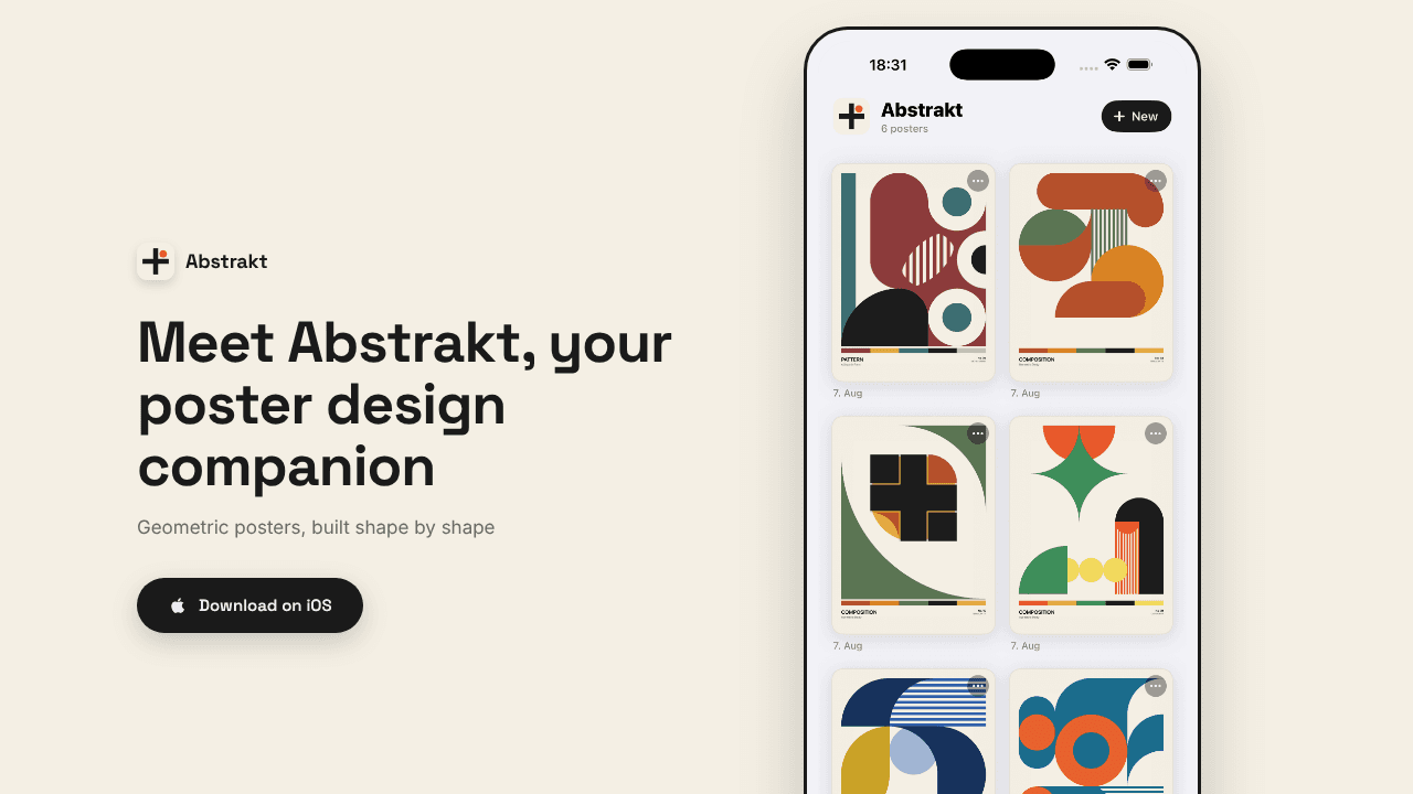 Abstrakt website screenshot