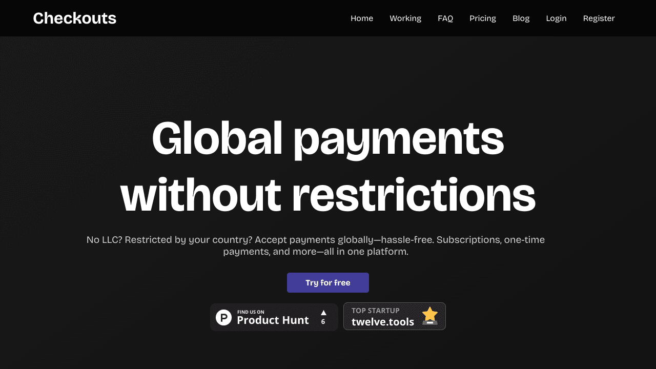 Accept payments without llc