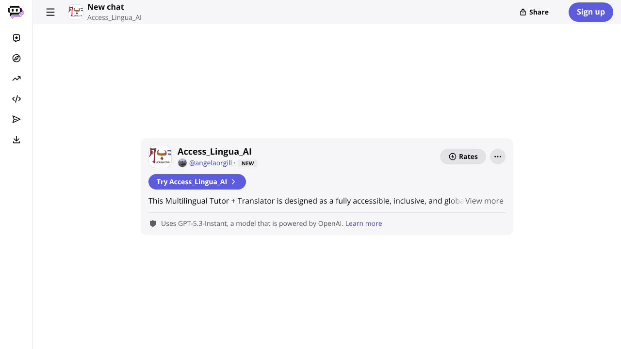 Access_Lingua-Tutor & Translator website screenshot