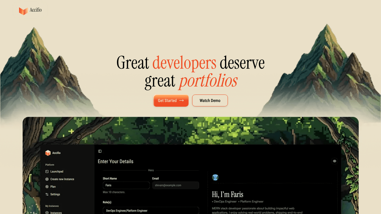 Accifio website screenshot