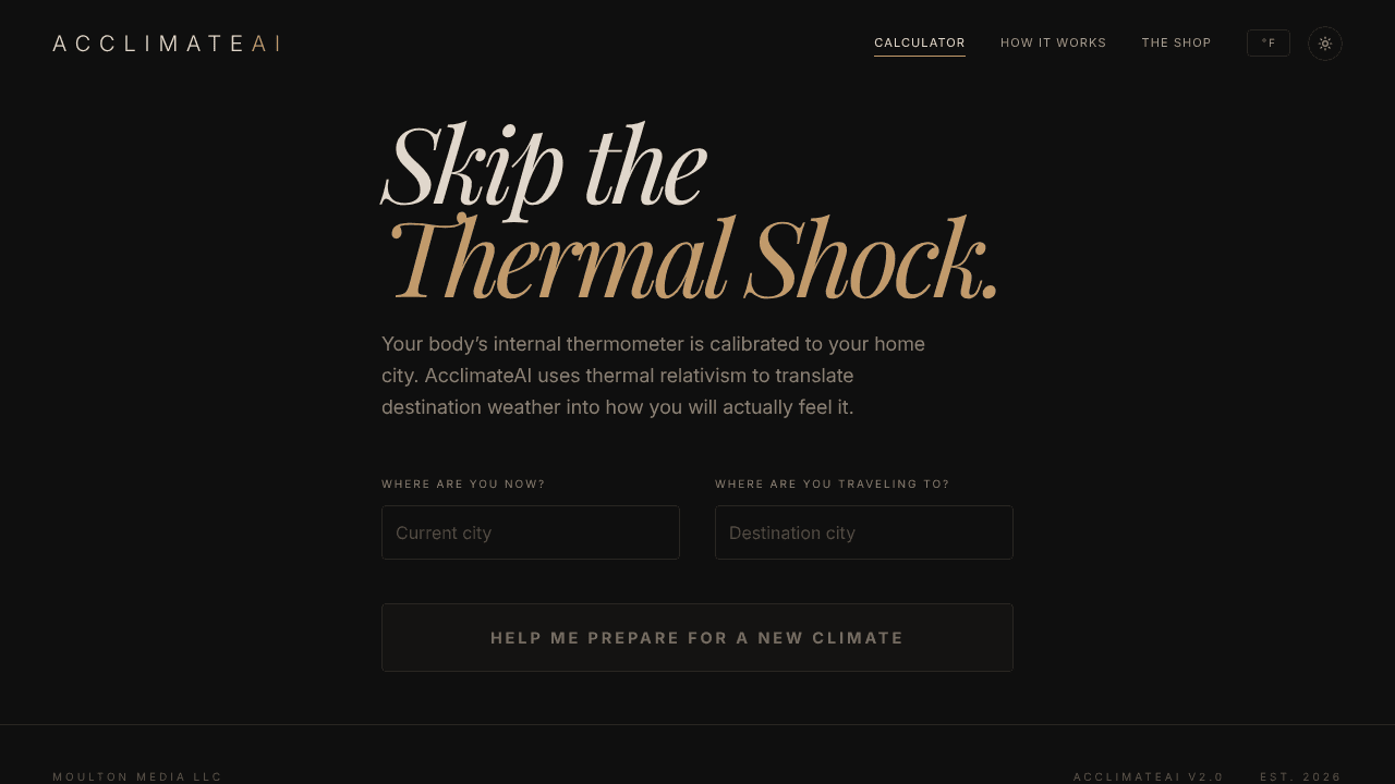 AcclimateAI website screenshot