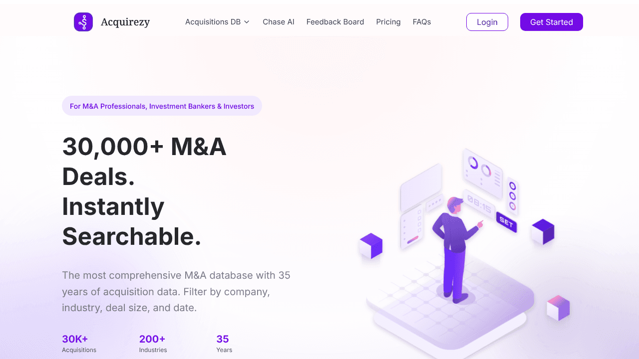 Acquirezy website screenshot