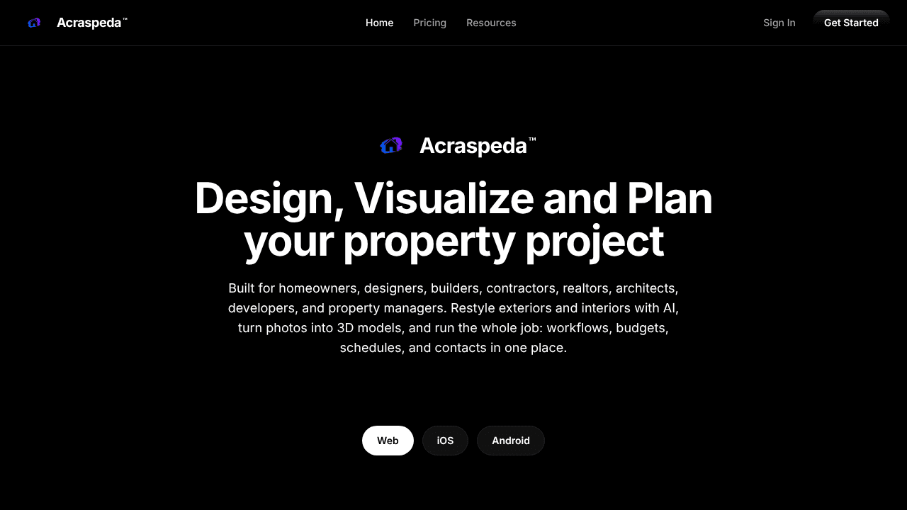 Acraspeda  website screenshot