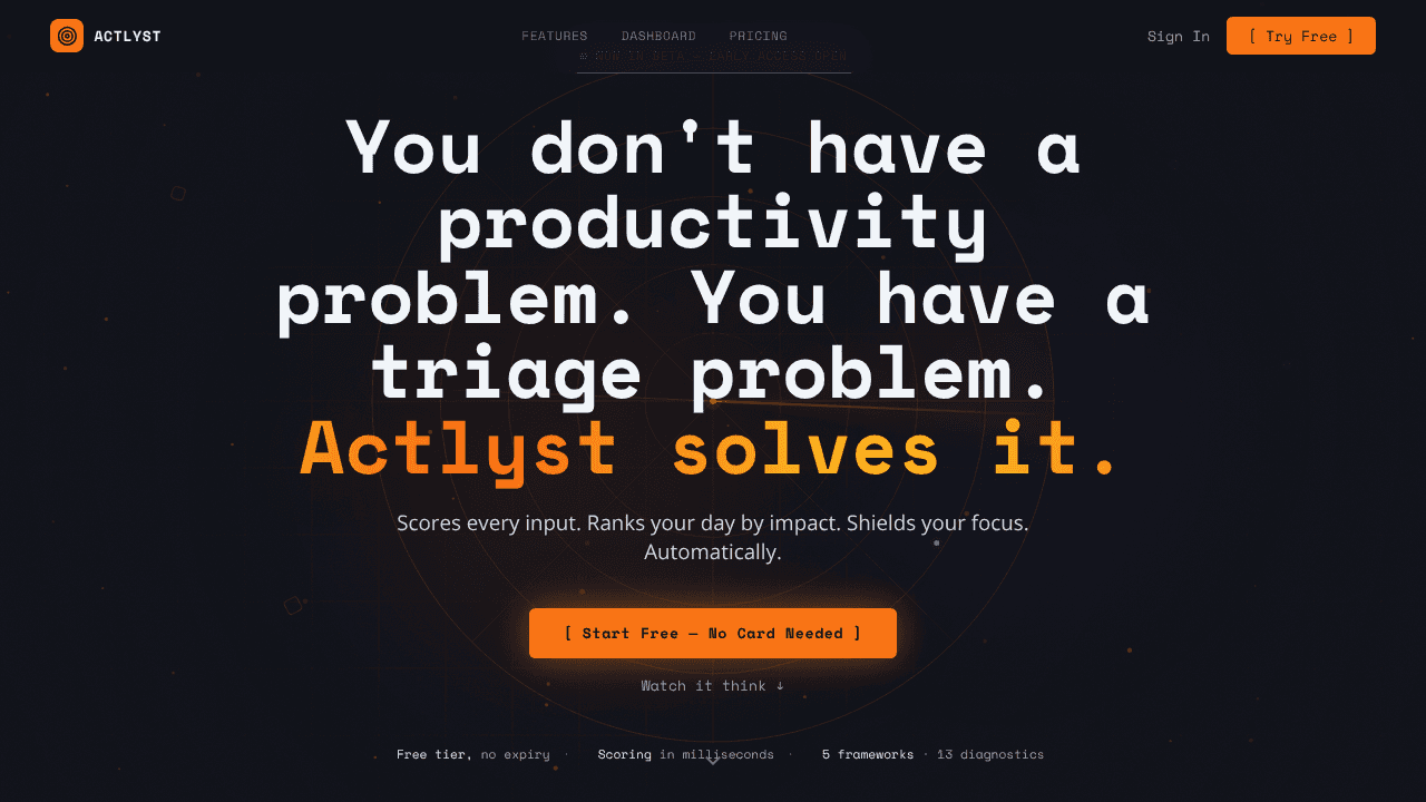 Actlyst website screenshot