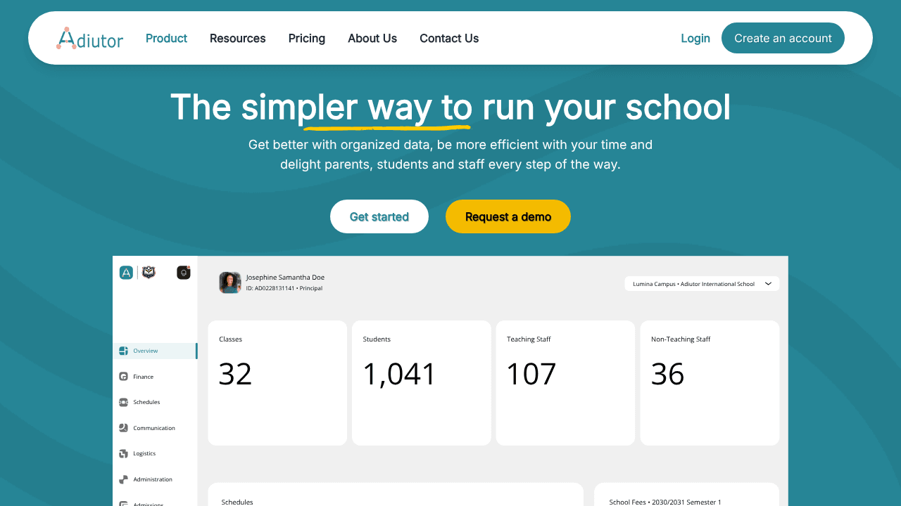 Adiutor  website screenshot