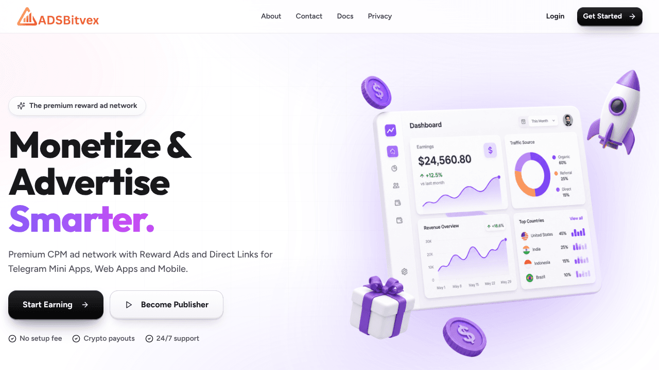 AdsBitvex website screenshot