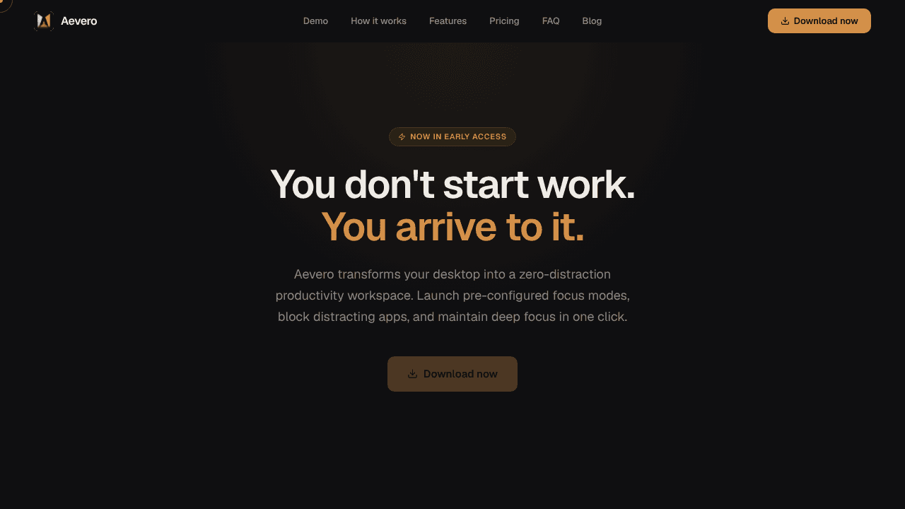 Aevero website screenshot