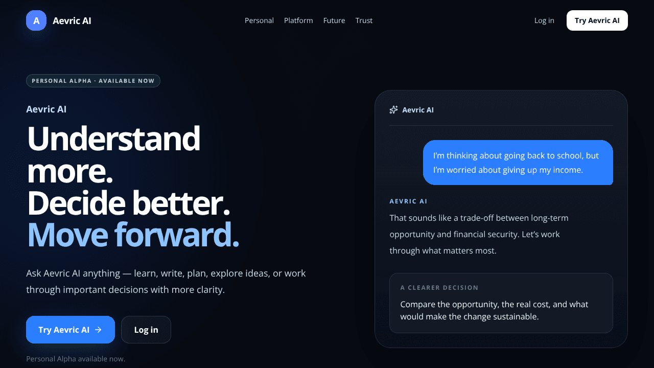 Aevric website screenshot