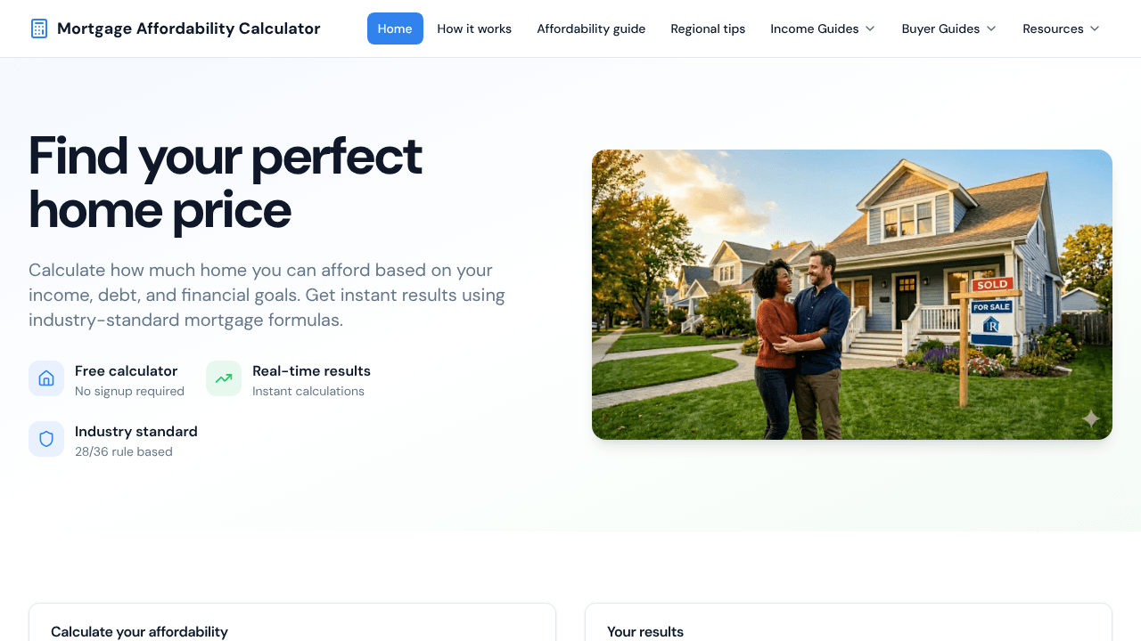 AffordMyHome website screenshot