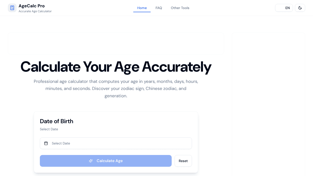 AgeCalc Pro website screenshot