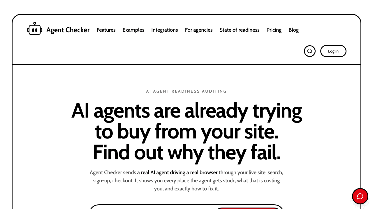 Agent Checker website screenshot