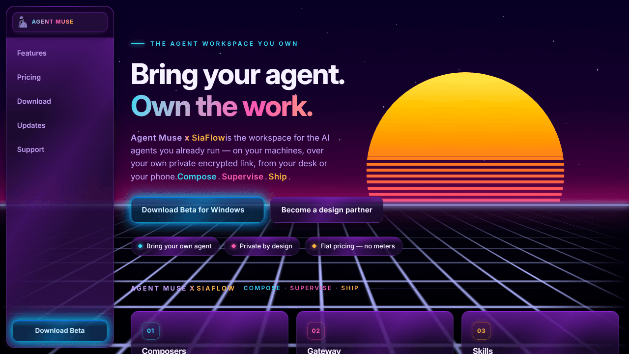 Agent Muse website screenshot