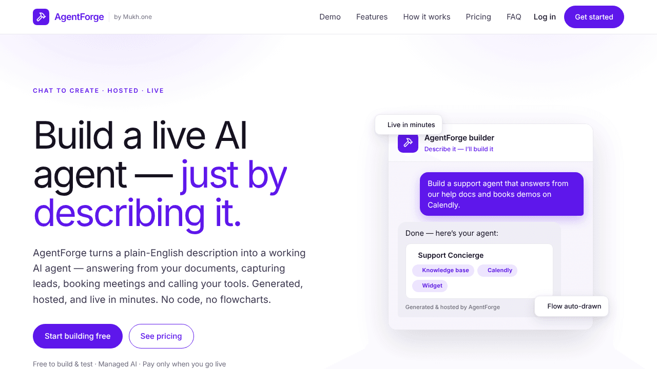 AgentForge website screenshot