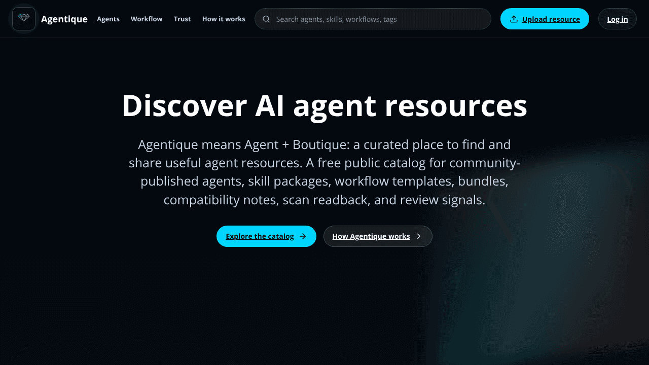 Agentique website screenshot