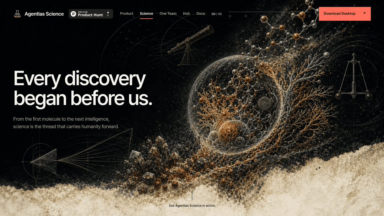 Agentlas Science website screenshot