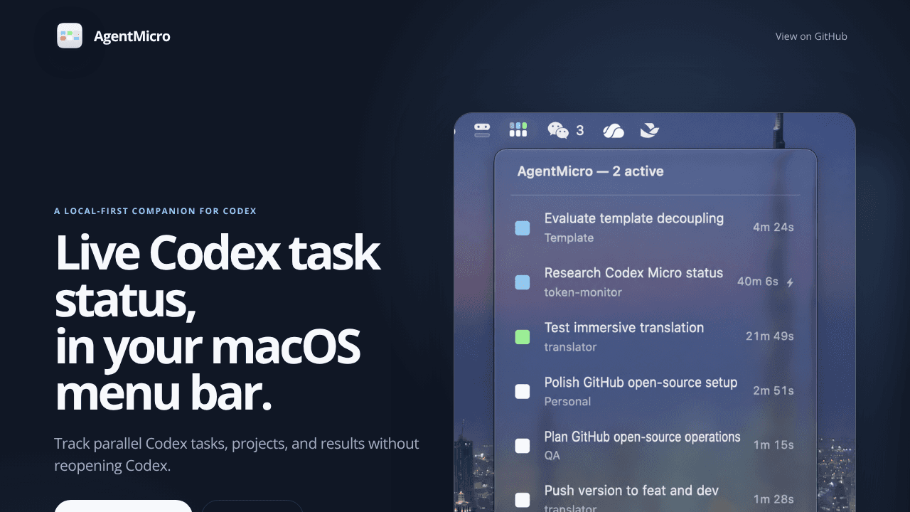AgentMicro website screenshot