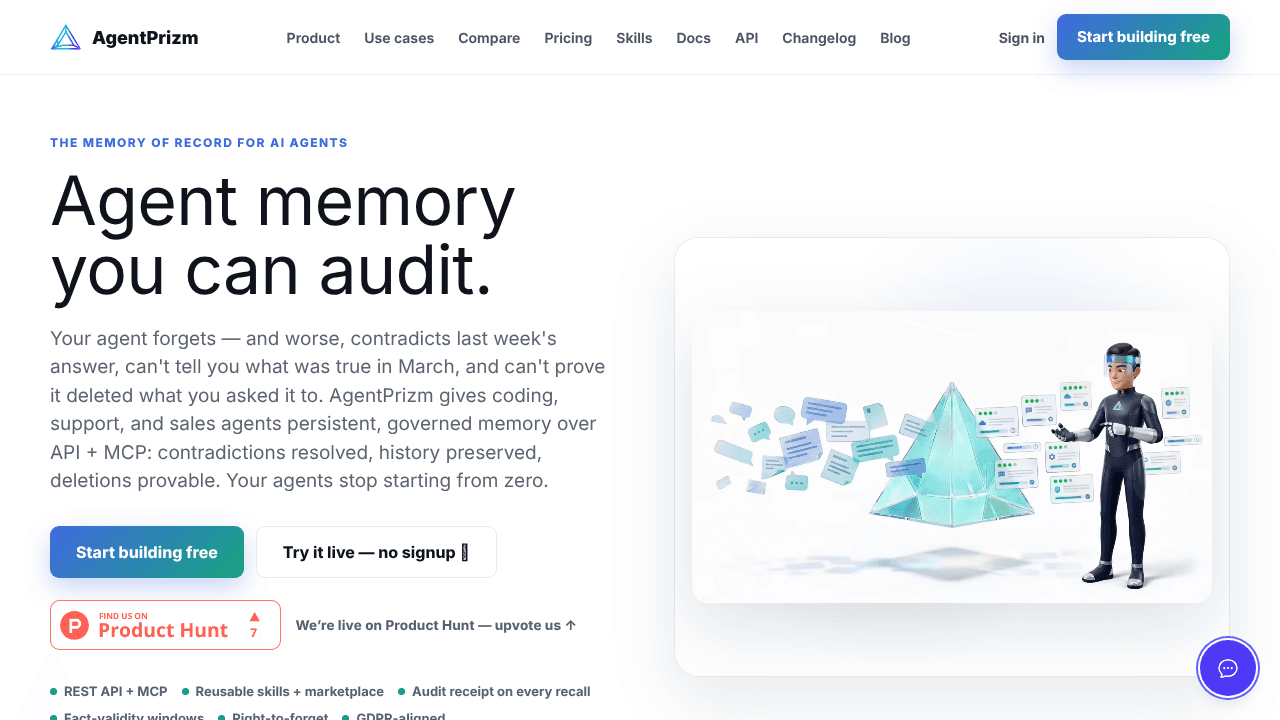 AgentPrizm website screenshot