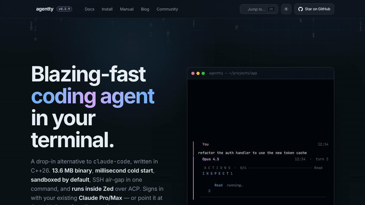 agentty website screenshot