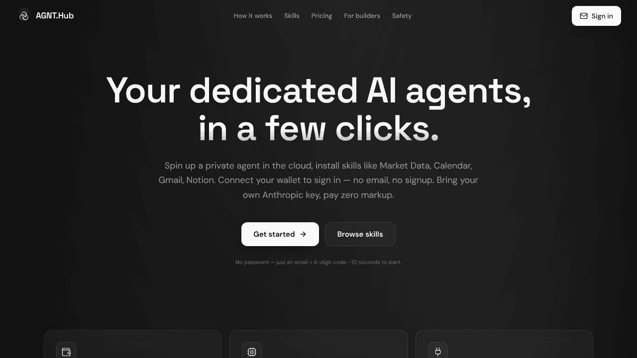AGNT.Hub website screenshot
