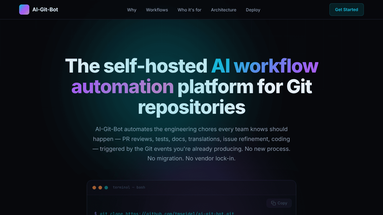 AI-Git-Bot website screenshot