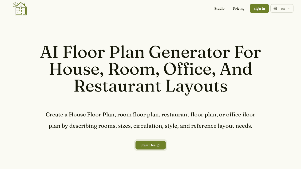 AI House Plan website screenshot