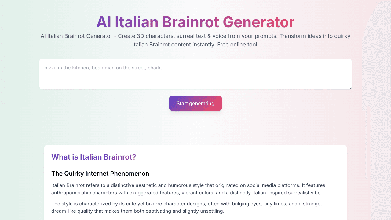 AI Italian Brainrot Generator