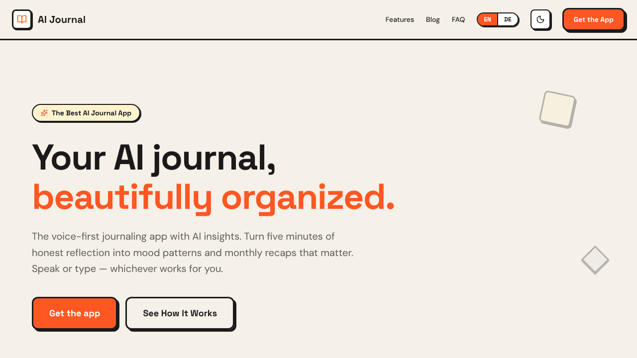 AI Journal Pro website screenshot
