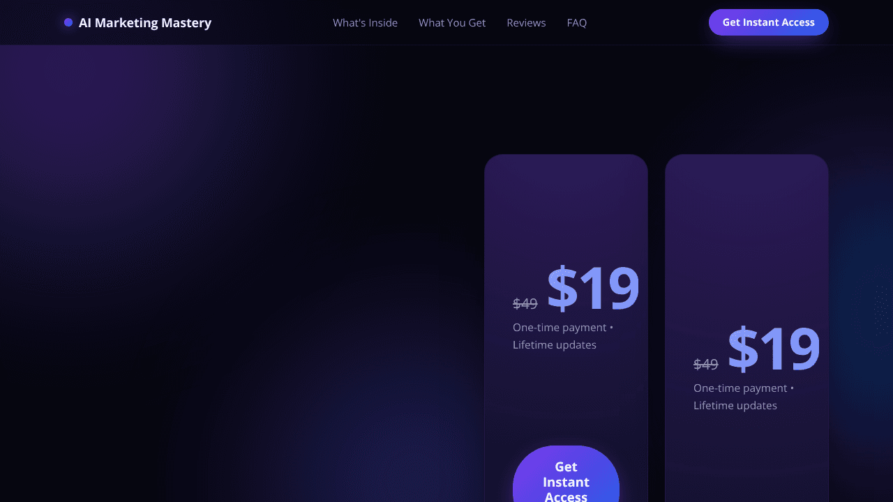 AI Marketing Mastery website screenshot
