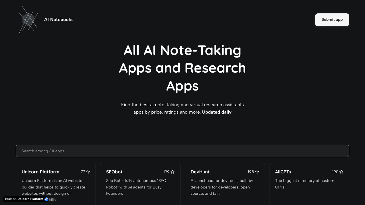 AI Note Taking Apps Directory