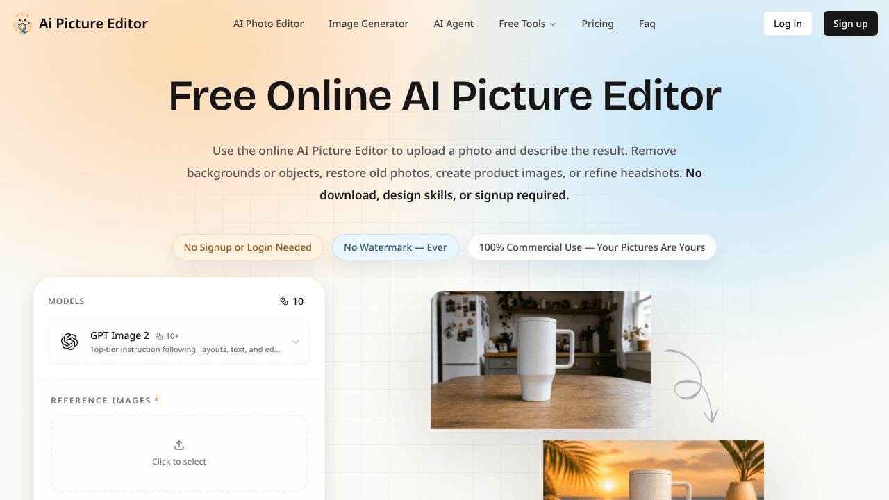 Ai Picture Editor website screenshot