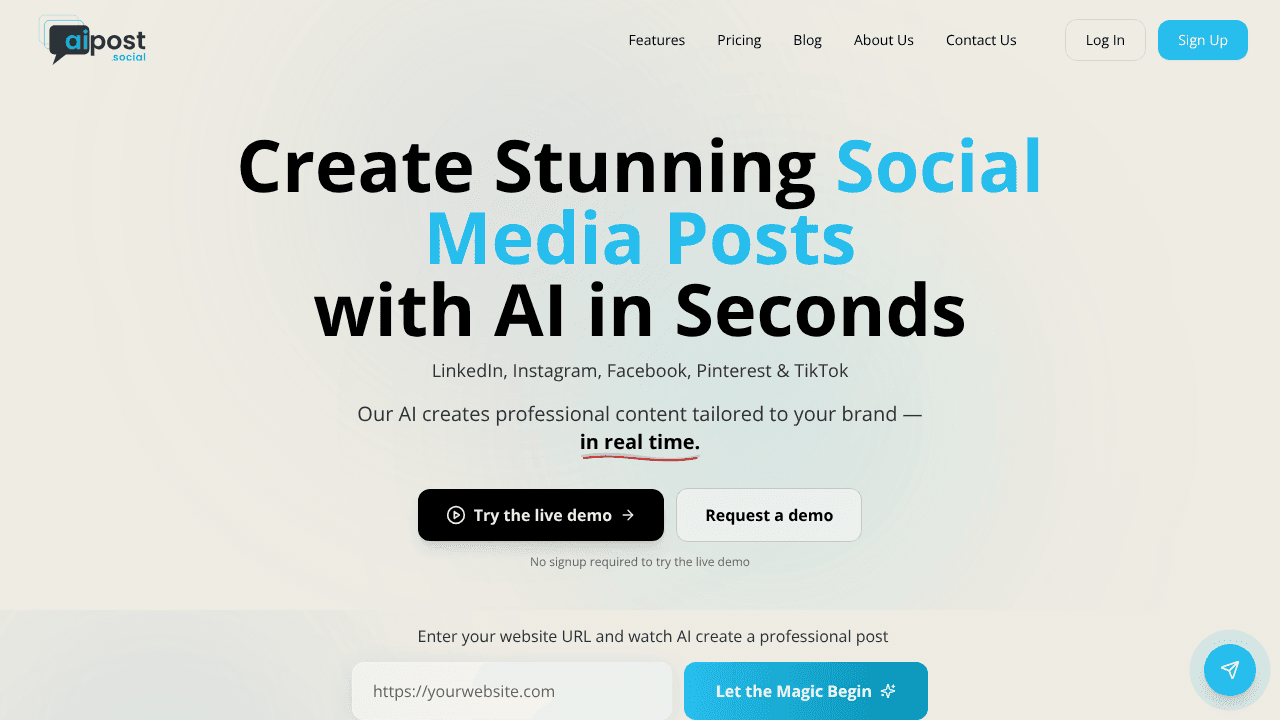 AI Post website screenshot