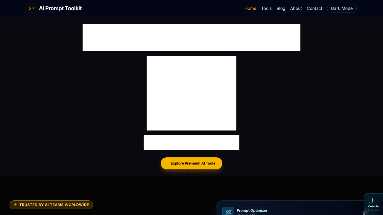 AI Prompt Toolkit website screenshot