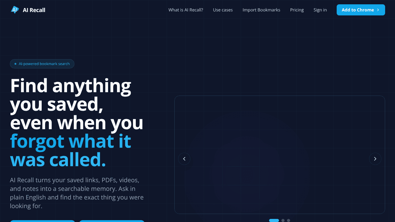 AI Recall website screenshot
