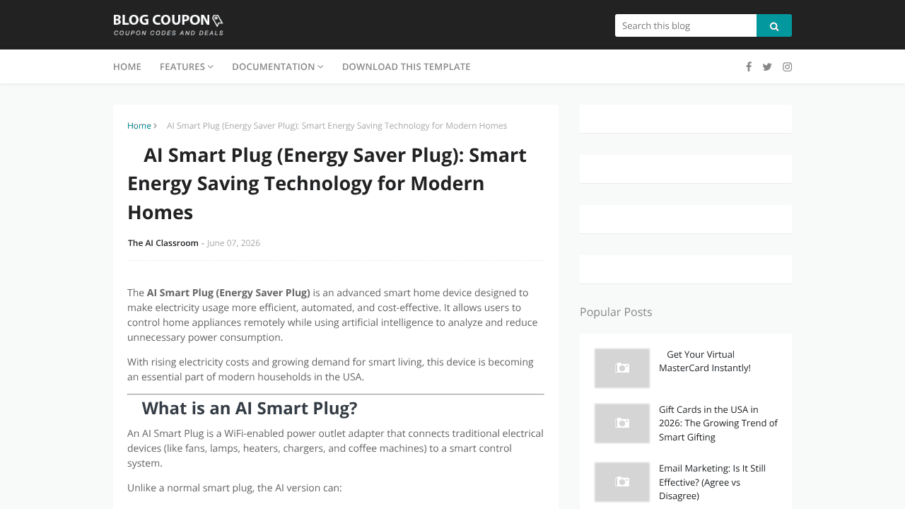  AI Smart Plug website screenshot