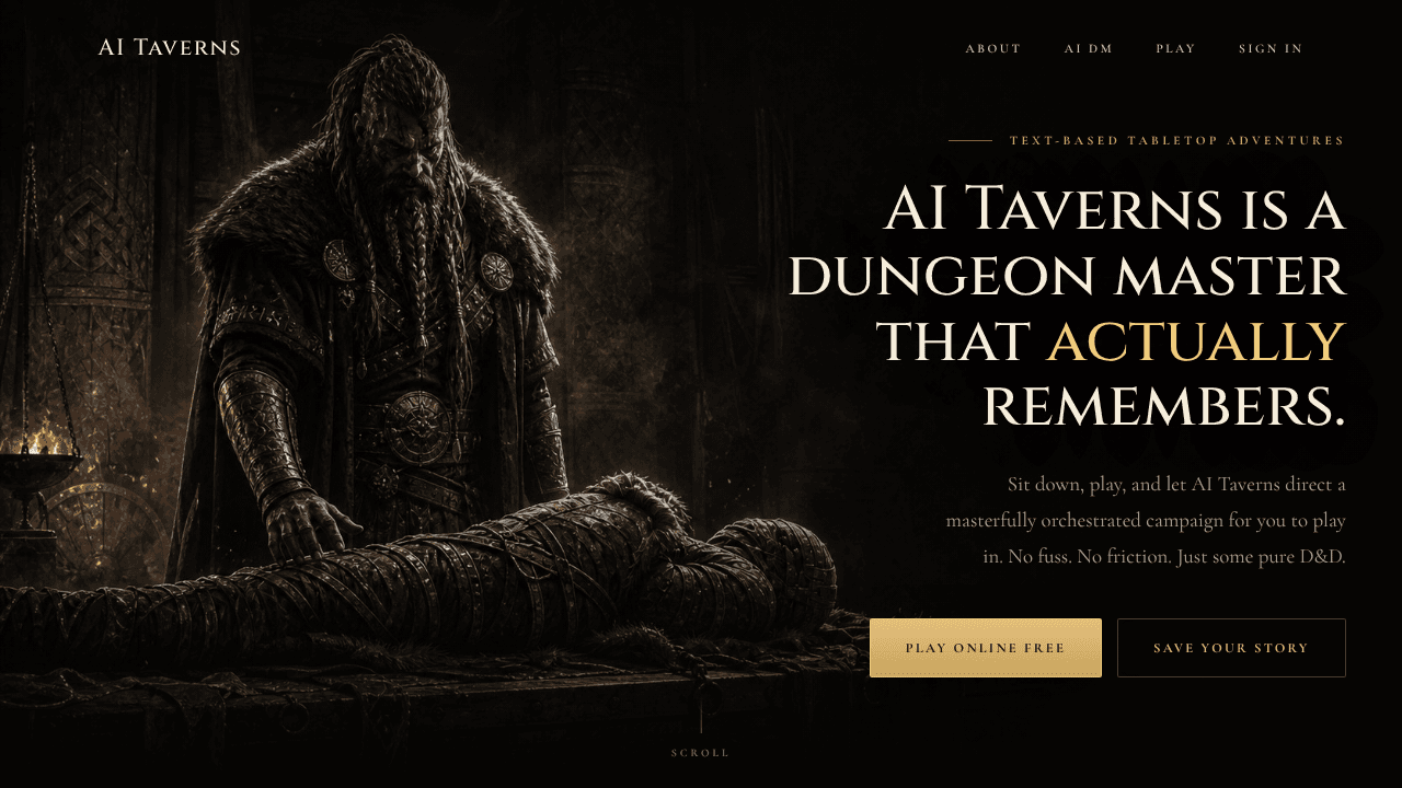 AI Taverns website screenshot